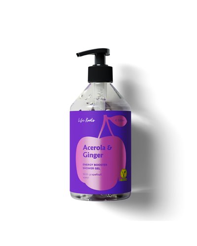 Life Roots - Energy Booster Shower Gel -  Acerola & Ginger 500ml