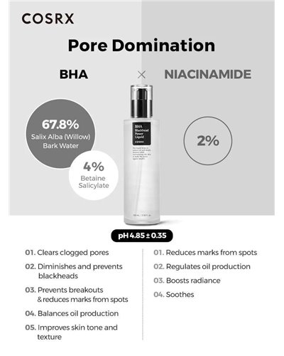 COSRX
BHA Blackhead Power Liquid – Απολεπιστικό προϊόν με BHA & νιασιναμίδη