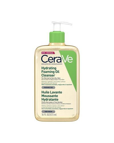 Cerave Hydrating Foaming Oil Cleanser Λάδι Καθαρισμού Προσώπου & Σώματος για κανονικό έως ξηρό δέρμα 473ml