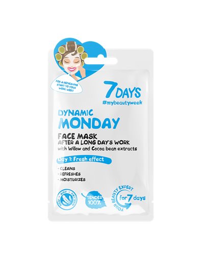 7DAYS Face mask DYNAMIC MONDAY After a long day's work with Willow and Cocoa Beans, 28 g 