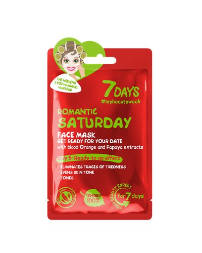 7DAYS Face mask ROMANTIC SATURDAY Get ready for your date with Blood Orange and Papaya, 28 g