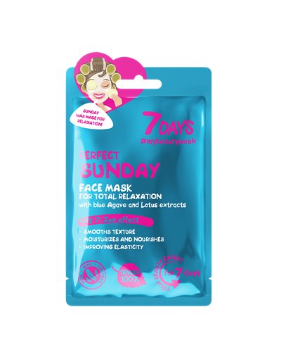 7DAYS Face mask PERFECT SUNDAY For total relaxation with blue Agave and Lotus, 28 g