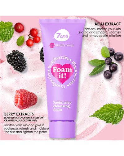 7DAYS MB Facial airy cleansing foam FOAM IT!, 80 ml