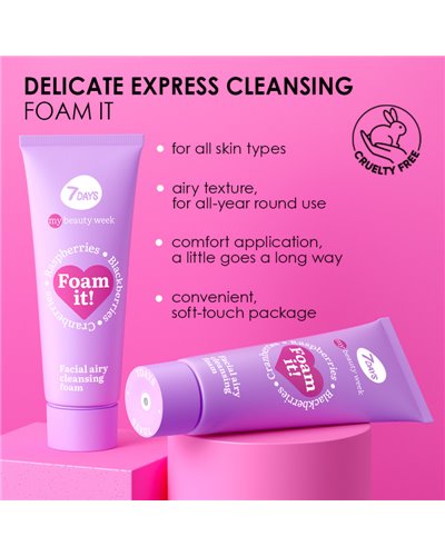 7DAYS MB Facial airy cleansing foam FOAM IT!, 80 ml