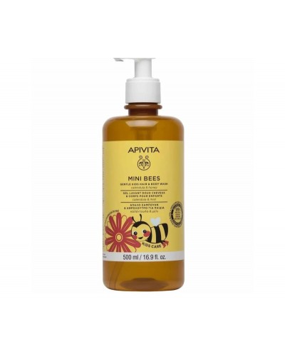APIVITA Mini Bees Hair & Body Wash Απαλό Σαμπουάν & Αφρόλουτρο Για Παιδιά 500ml