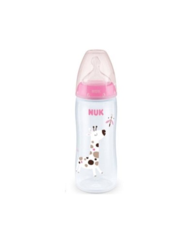 Nuk First Choice+ Μπιμπερό Με Θηλή Σιλικόνης XL Ρόζ 6-18m 360ml 1τμχ