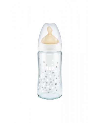 Nuk First Ch Temperature Control Μπιμπερό Mε Θηλή Καουτσούκ για 0-6 Μηνών 240mL