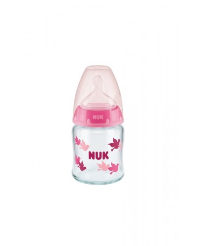 Nuk First Choice Plus Μπιμπερό Γυάλινο με Θηλή Σιλικόνης & Δείκτη Ελέγχου Θερμοκ