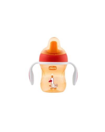 Chicco Training Cup Εκπαιδευτικό Κύπελο Πλαστικό με Λαβές Πορτοκαλί 6+ μηνών
