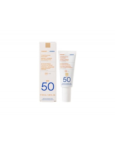 Korres Yoghurt Sunscreen Face Cream SPF50 Tinted Αντηλιακό προσώπου με χρώμα