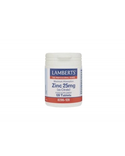 Lamberts Zinc Citrate 25 mg Συμπλήρωμα Ψευδάργυρου, 120 tabs