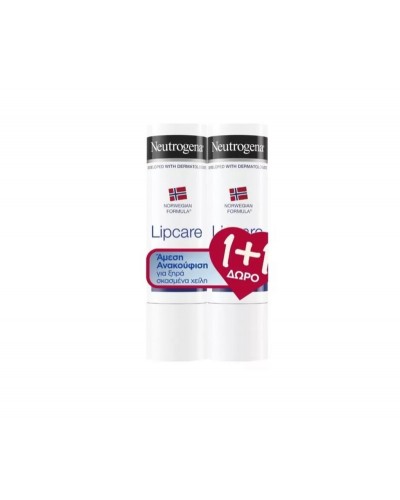 NEUTROGENA Lipcare Ενυδατικό Stick Xειλιών 2x4,8gr [1+1 Δώρο]