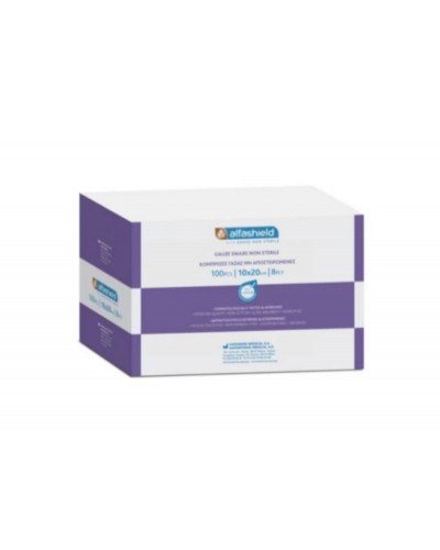 Alfashield Alfa Gauze 10x20cm Γάζες Απλές μη Αποστειρωμένες 8ply 100 Τεμάχια