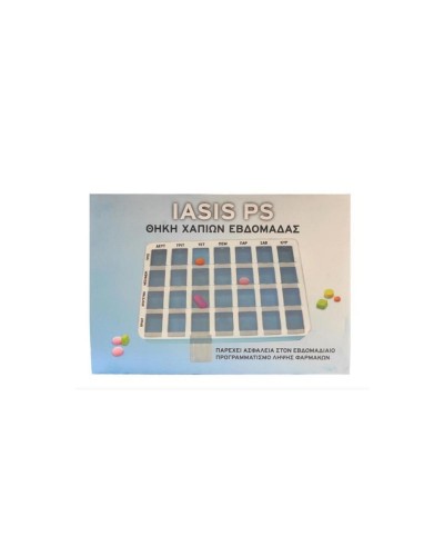 Iasis Ps Εβδομαδιαία Θήκη Χαπιών με 28 θέσεις για ασφαλή λήψη φαρμάκων