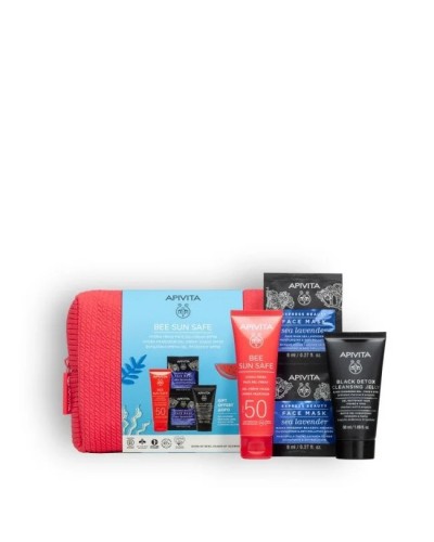 Apivita Promo Bee Sun Safe Face Gel-Cream SPF50  & Gift Detox Cleansing Jelly  &2 Express Face Mask Sea Levander