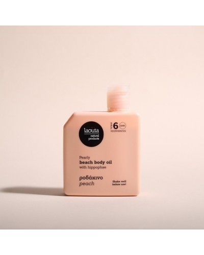 Laouta Natural Products Pearly Beach Ροδάκινο Αντηλιακό Λάδι για το Σώμα SPF6 100ml