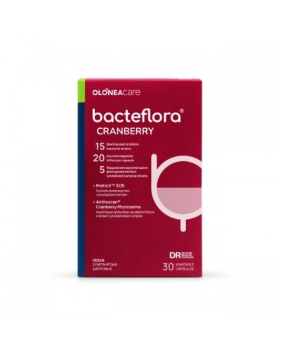 Bacteflora Cranberry για την Προστασία του Ουροποιητικού Συστήματος 30 Κάψουλες