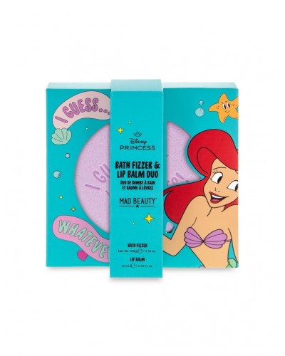 Mad Beauty PRINCESS EXPRESS YOURSELF -BATH FIZZER & LIP BALM SET-ARIEL