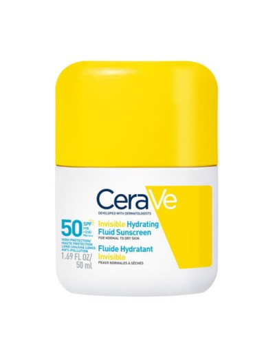 CeraVe Invisible Hydrating Sunscreen Fluid Αντηλιακό Προσώπου για Κανονική έως Ξηρή Επιδερμίδα Spf50 50ml