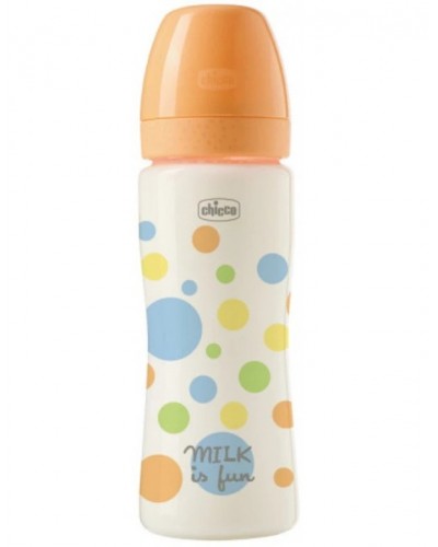 CHICCO Μπιμπερό Πλαστικό με Θηλή Σιλικόνης Well Being UNISEX 330ml 4M+